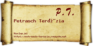Petrasch Terézia névjegykártya